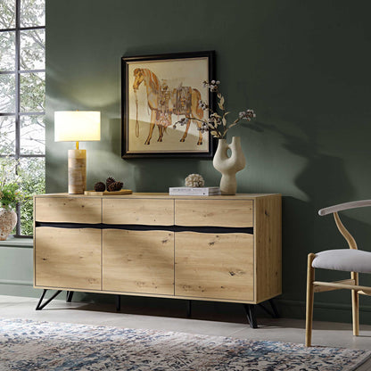 Weston Oak Effect 3 Door 3 Drawer Large Sideboard