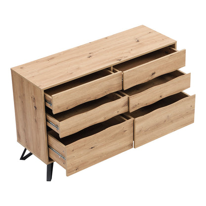 Weston Oak Effect 6 Drawer Chest of Drawers