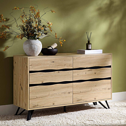 Weston Oak Effect 6 Drawer Chest of Drawers