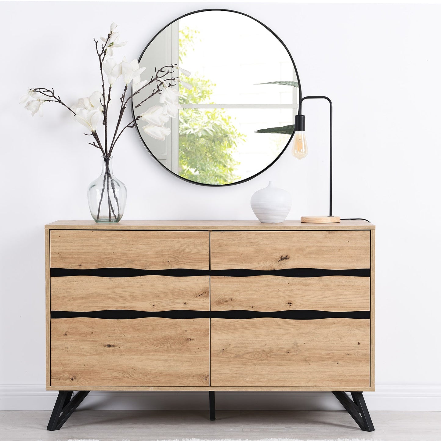 Weston Oak Effect 6 Drawer Chest of Drawers