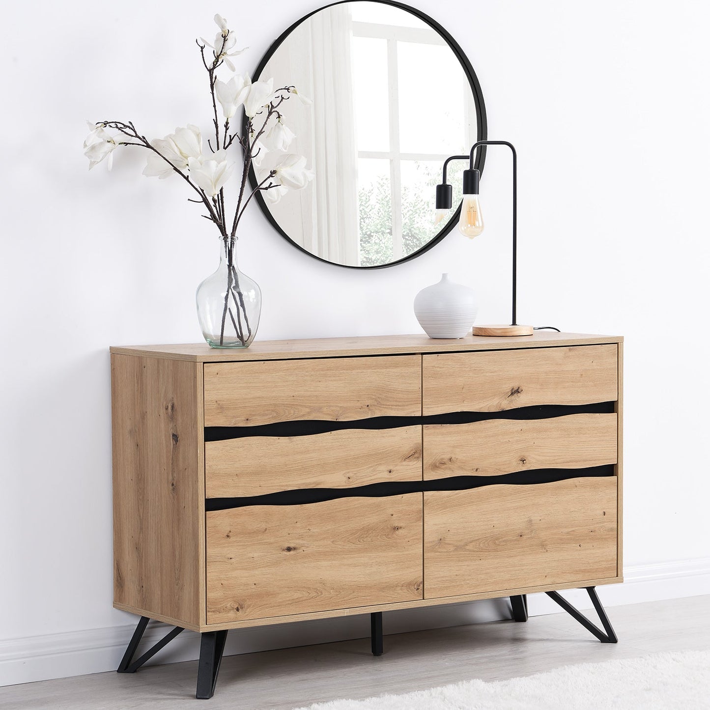 Weston Oak Effect 6 Drawer Chest of Drawers