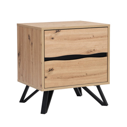 Weston Oak Effect 2 Drawer Bedside Table