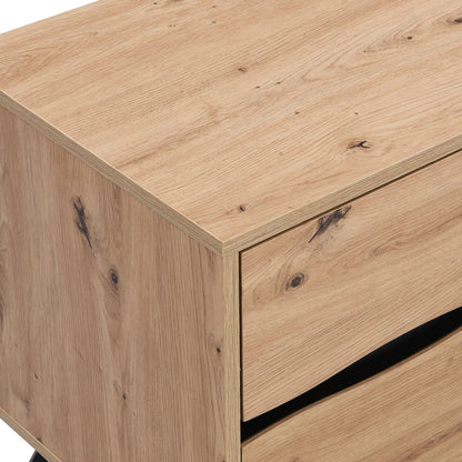 Weston Oak Effect 2 Drawer Bedside Table
