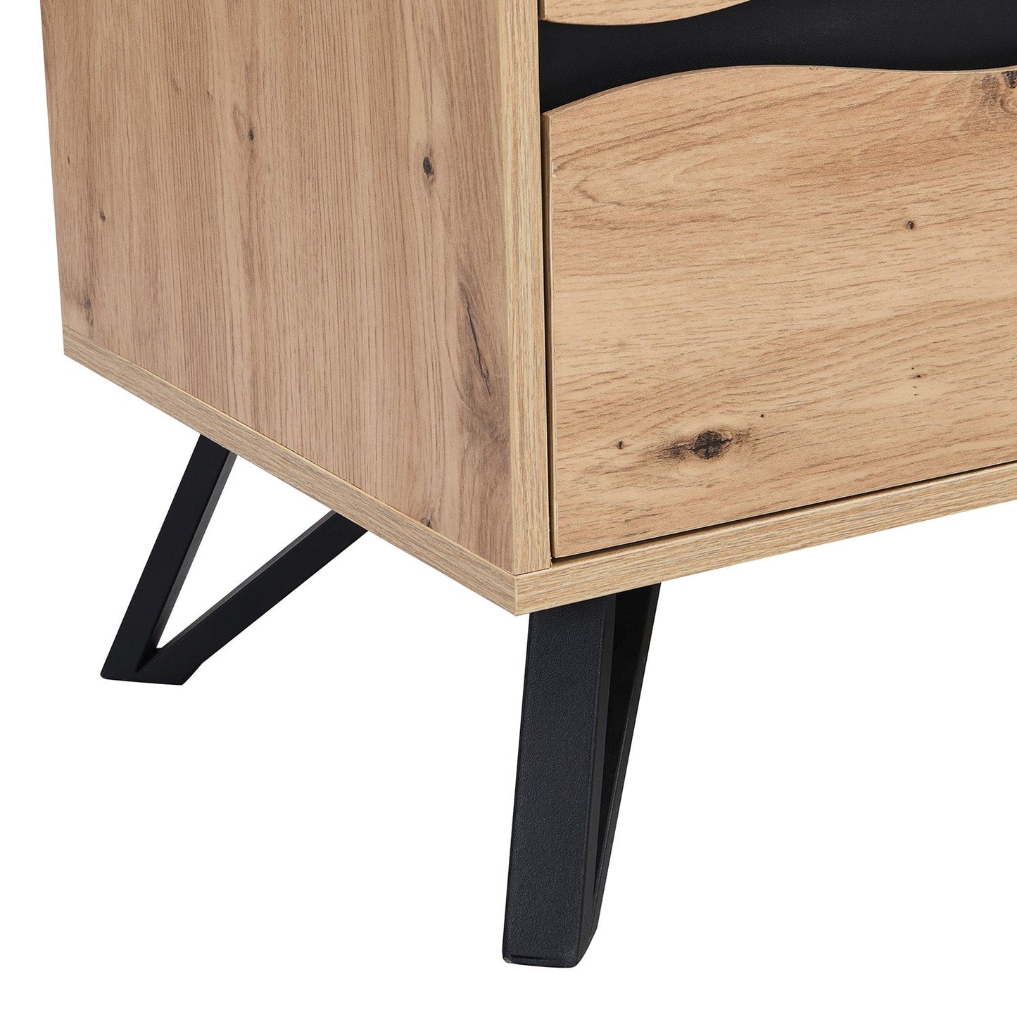 Weston Oak Effect 2 Drawer Bedside Table