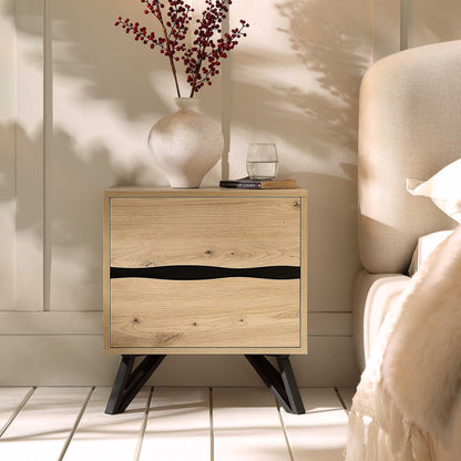 Weston Oak Effect 2 Drawer Bedside Table