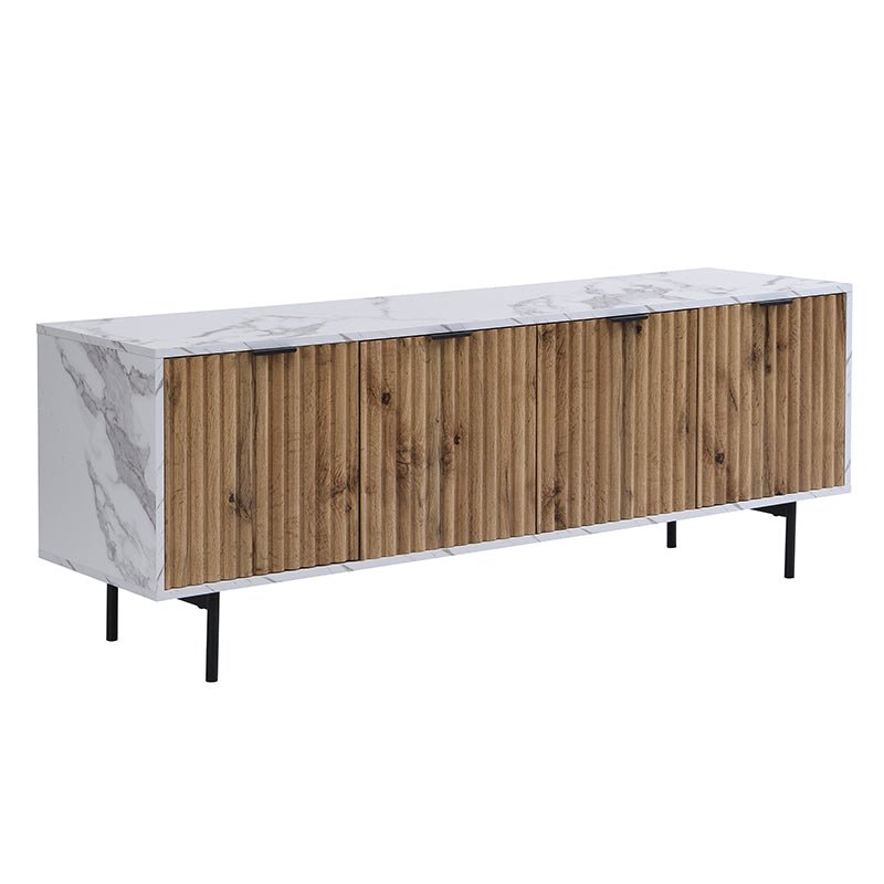 Aspen Oak and Marble Effect 150cm Wide TV Unit