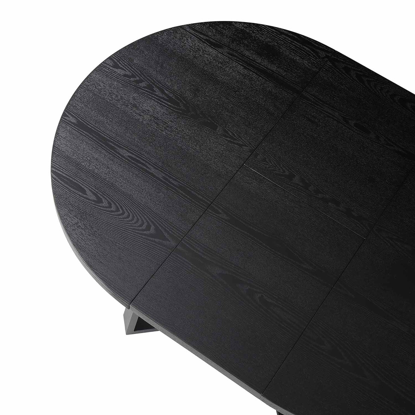 BERN Extending Round Dining Table with Metal Legs, Black