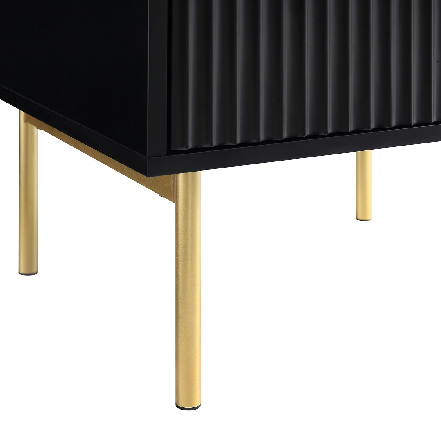 Richmond Ridged 2 Drawer Bedside Table, Matte Black