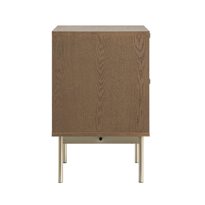 Richmond Ridged 2 Drawer Bedside Table, Dark Ash