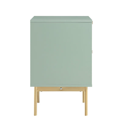 Richmond Ridged 2 Drawer Bedside Table, Matte Sage Green