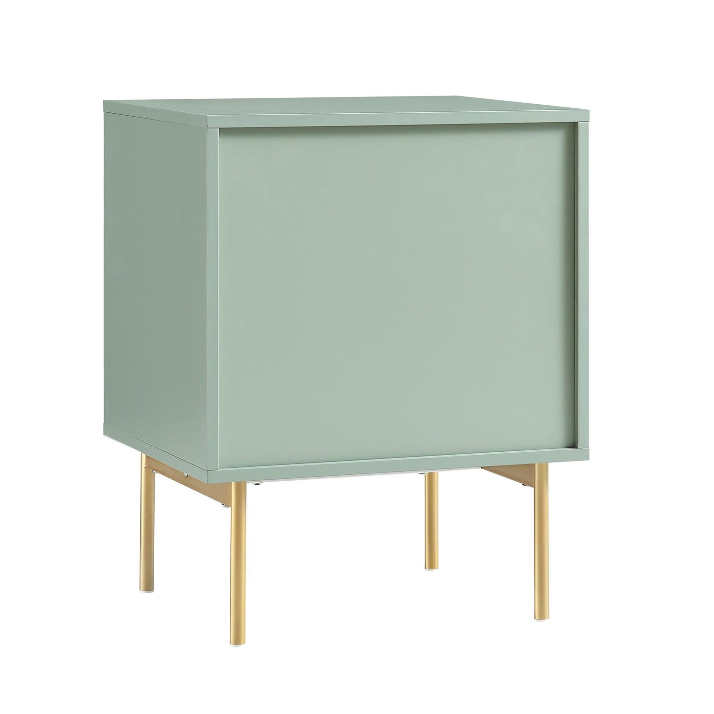 Richmond Ridged 2 Drawer Bedside Table, Matte Sage Green