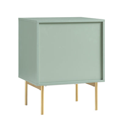 Richmond Ridged 2 Drawer Bedside Table, Matte Sage Green