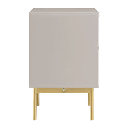 Richmond Ridged 2 Drawer Bedside Table, Matte Taupe