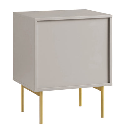 Richmond Ridged 2 Drawer Bedside Table, Matte Taupe