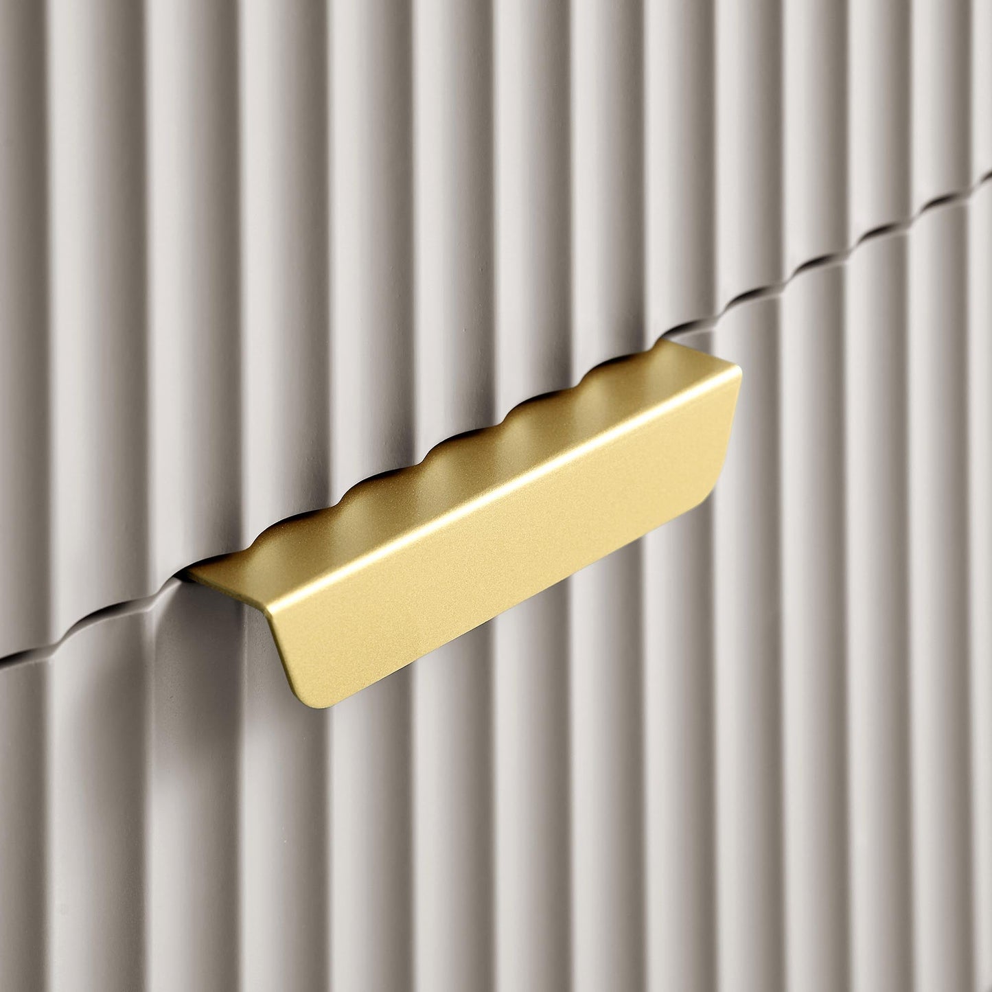 Richmond Ridged 2 Drawer Bedside Table, Matte Taupe