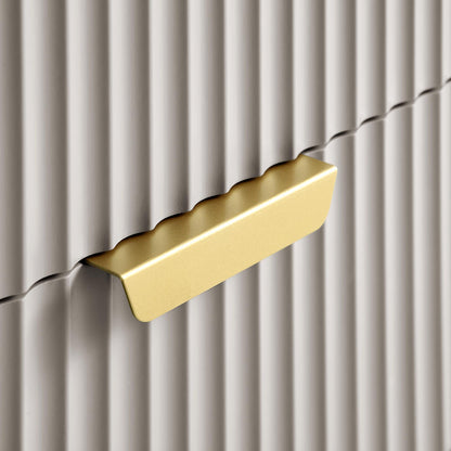 Richmond Ridged 2 Drawer Bedside Table, Matte Taupe