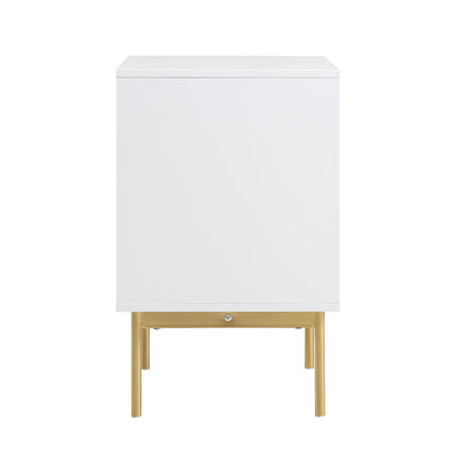 Richmond Ridged 2 Drawer Bedside Table, Matte White