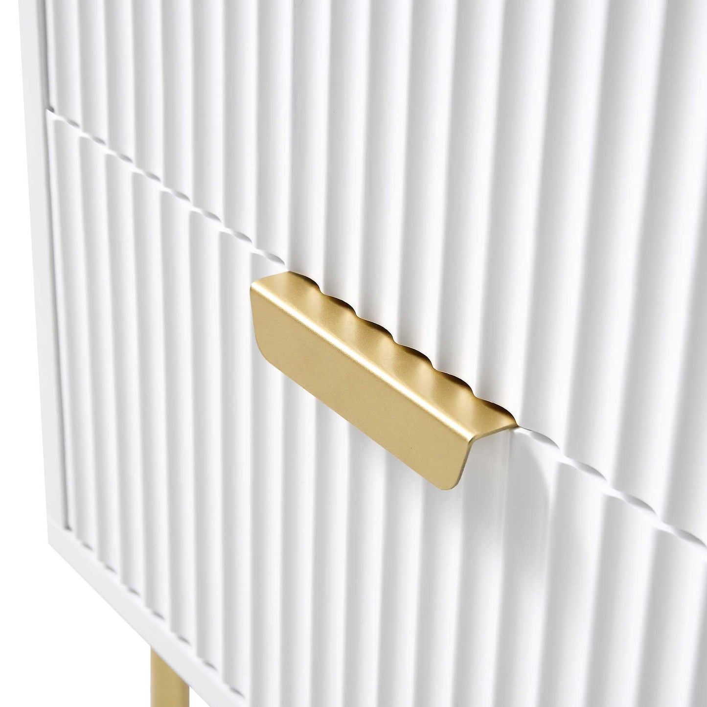 Richmond Ridged 2 Drawer Bedside Table, Matte White