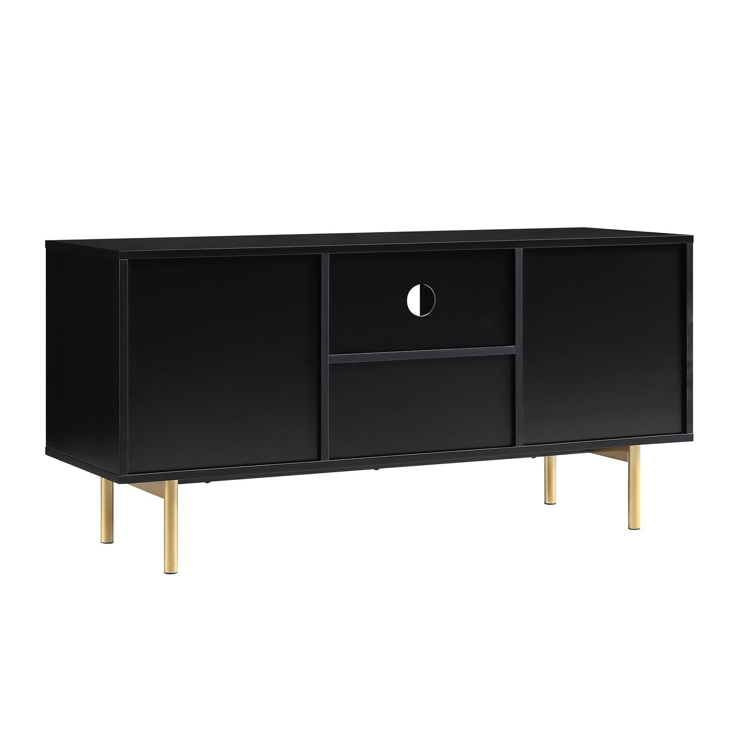 Richmond Ridged 120cm Wide TV Media Unit, Matte Black