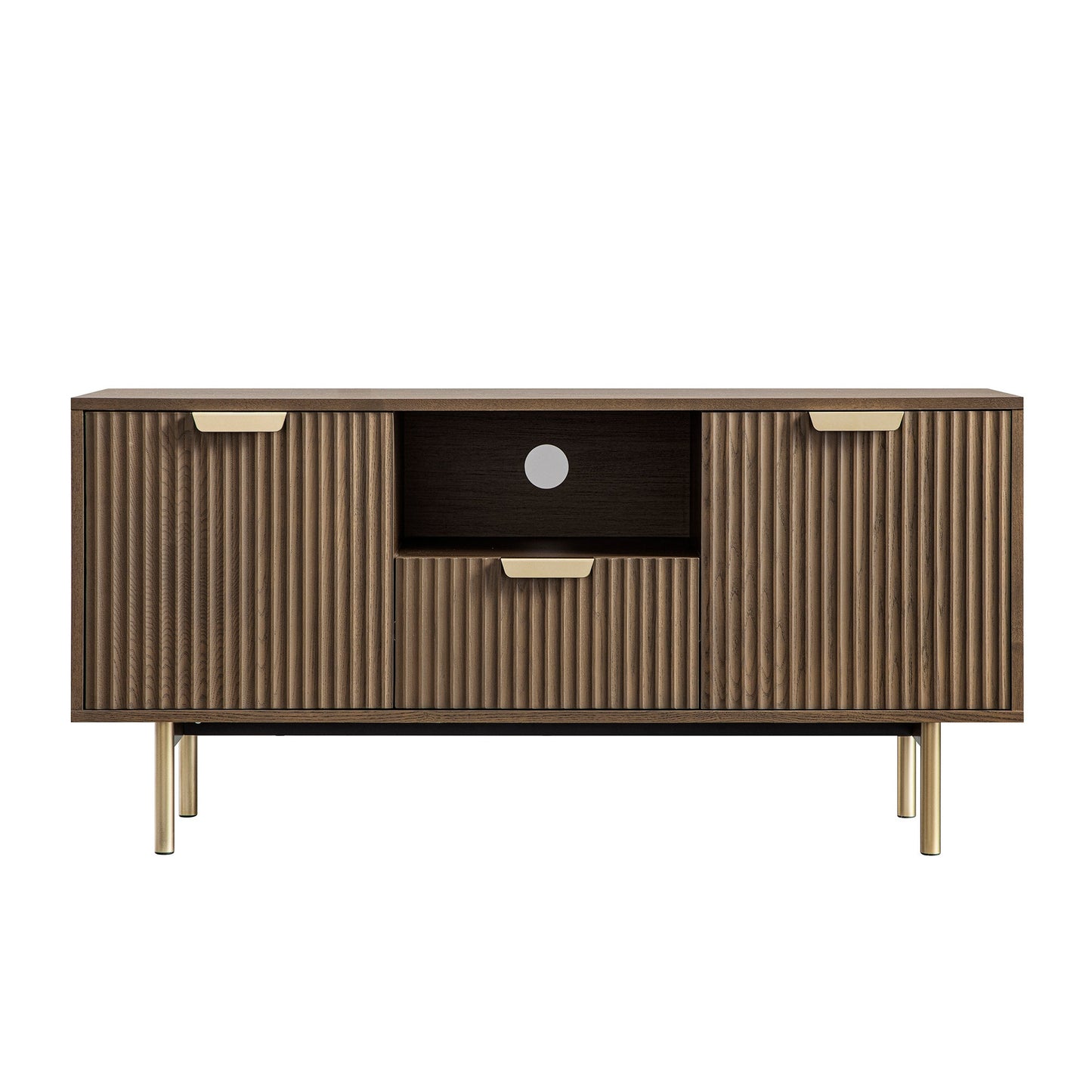 Richmond Ridged 120cm Wide TV Media Unit, Dark Ash
