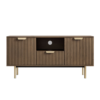 Richmond Ridged 120cm Wide TV Media Unit, Dark Ash