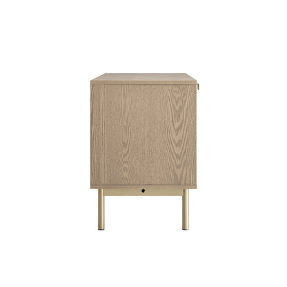 Richmond Ridged 120cm Wide TV Media Unit, Light Ash