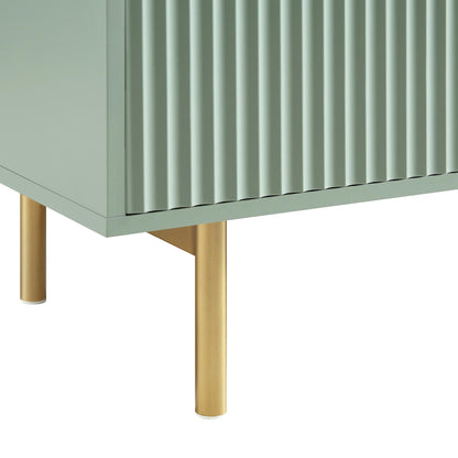 Richmond Ridged 120cm Wide TV Media Unit, Matte Sage Green