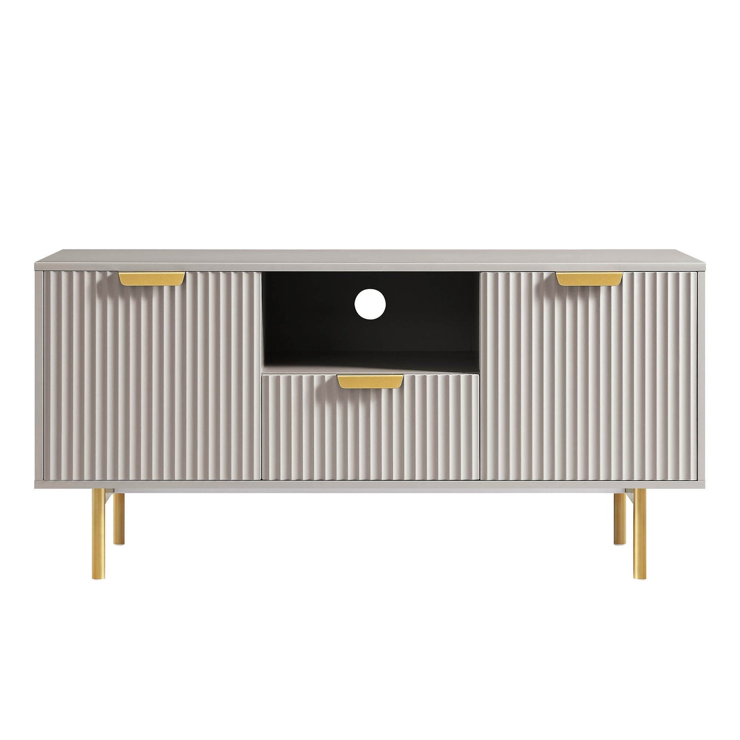 Richmond Ridged 120cm Wide TV Media Unit, Matte Taupe