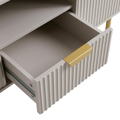 Richmond Ridged 120cm Wide TV Media Unit, Matte Taupe