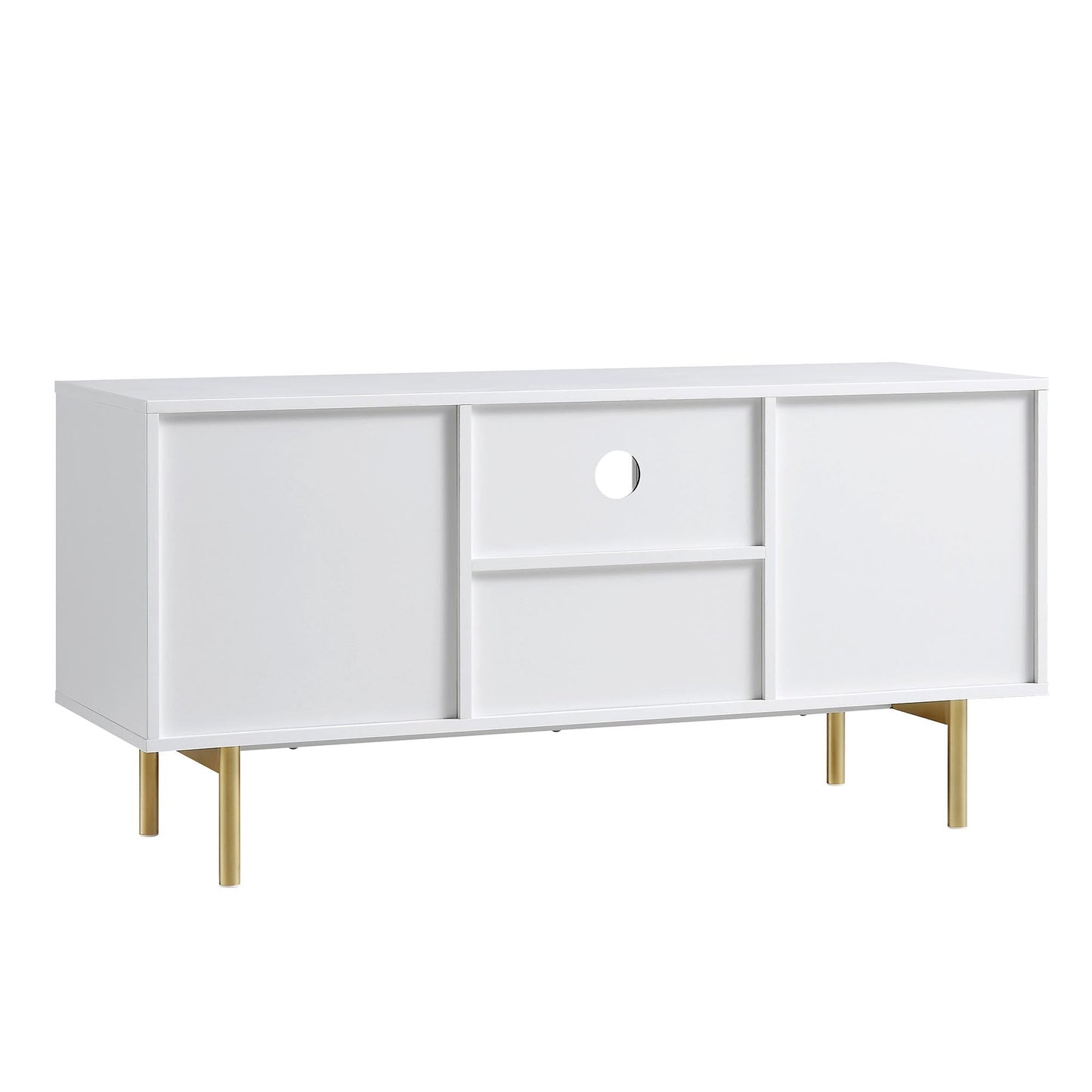 Richmond Ridged 120cm Wide TV Media Unit, Matte White