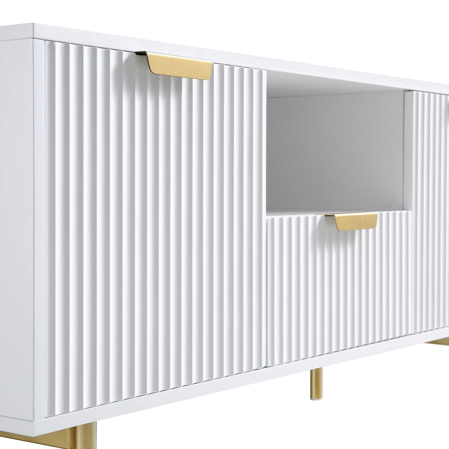 Richmond Ridged 120cm Wide TV Media Unit, Matte White