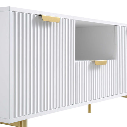 Richmond Ridged 120cm Wide TV Media Unit, Matte White