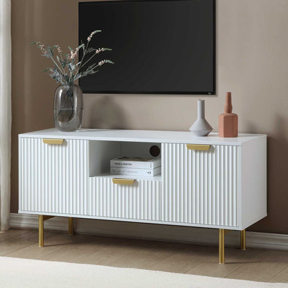Richmond Ridged 120cm Wide TV Media Unit, Matte White