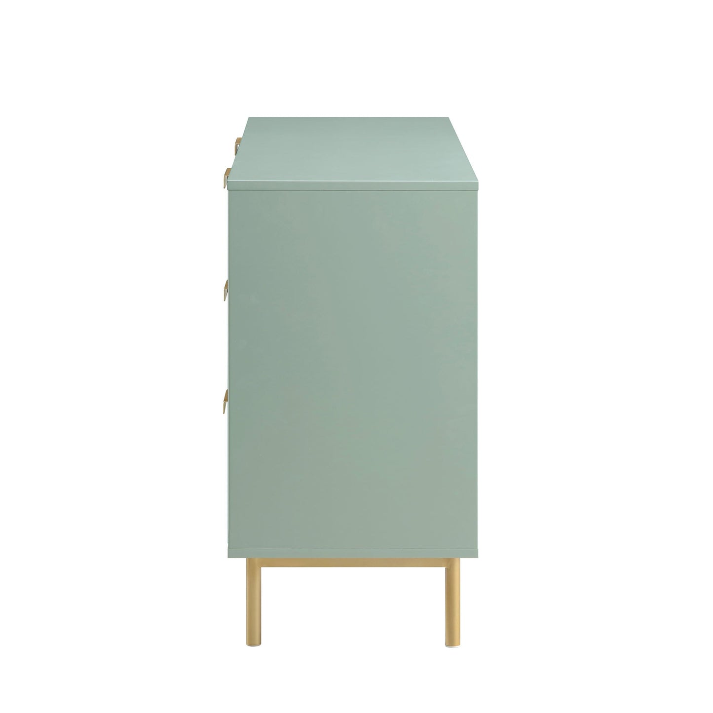 Richmond Ridged Wide Chest of 6 Drawers, Matte Sage Green