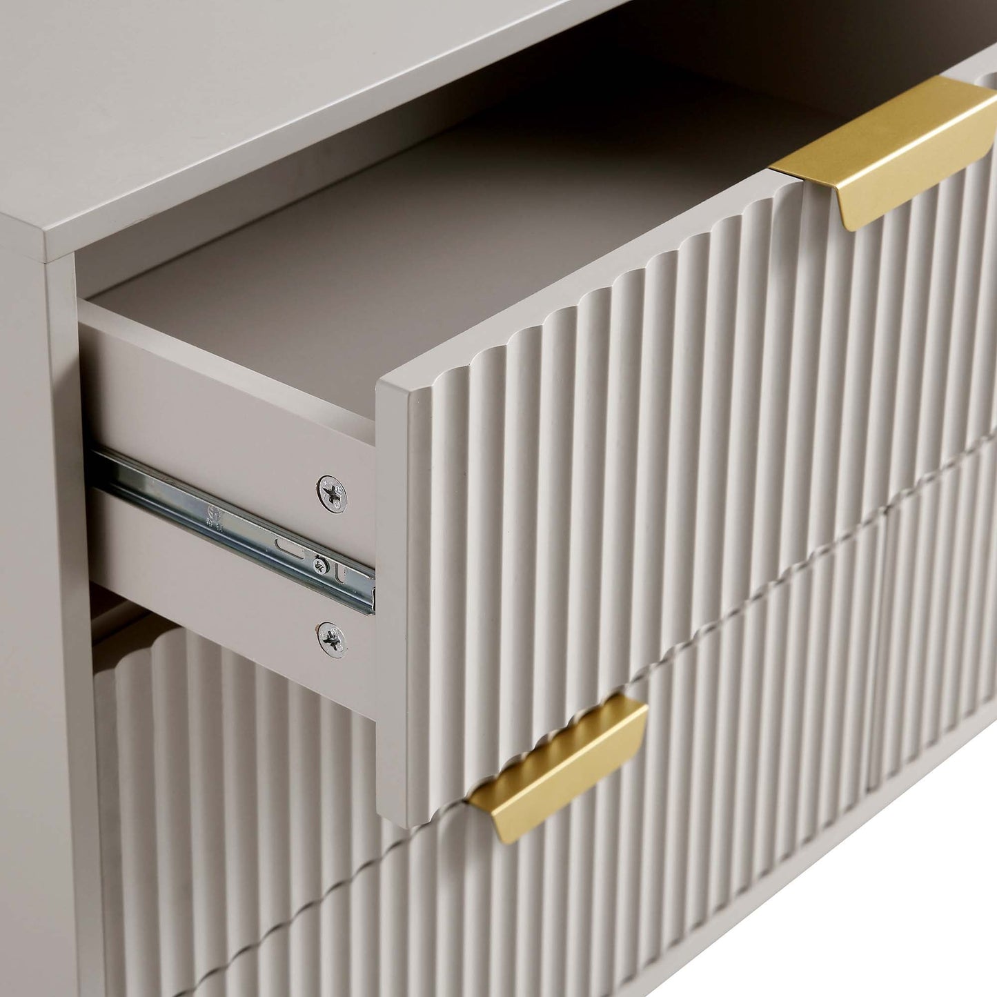 Richmond Ridged Wide Chest of 6 Drawers, Matte Taupe