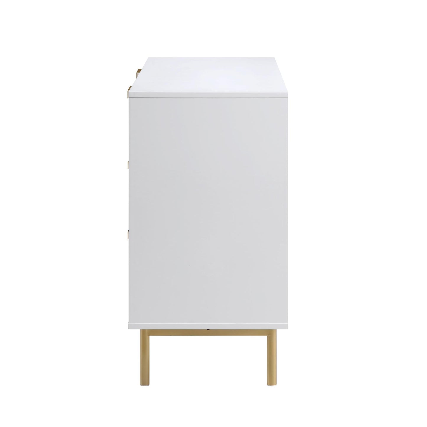 Richmond Ridged Wide Chest of 6 Drawers, Matte White