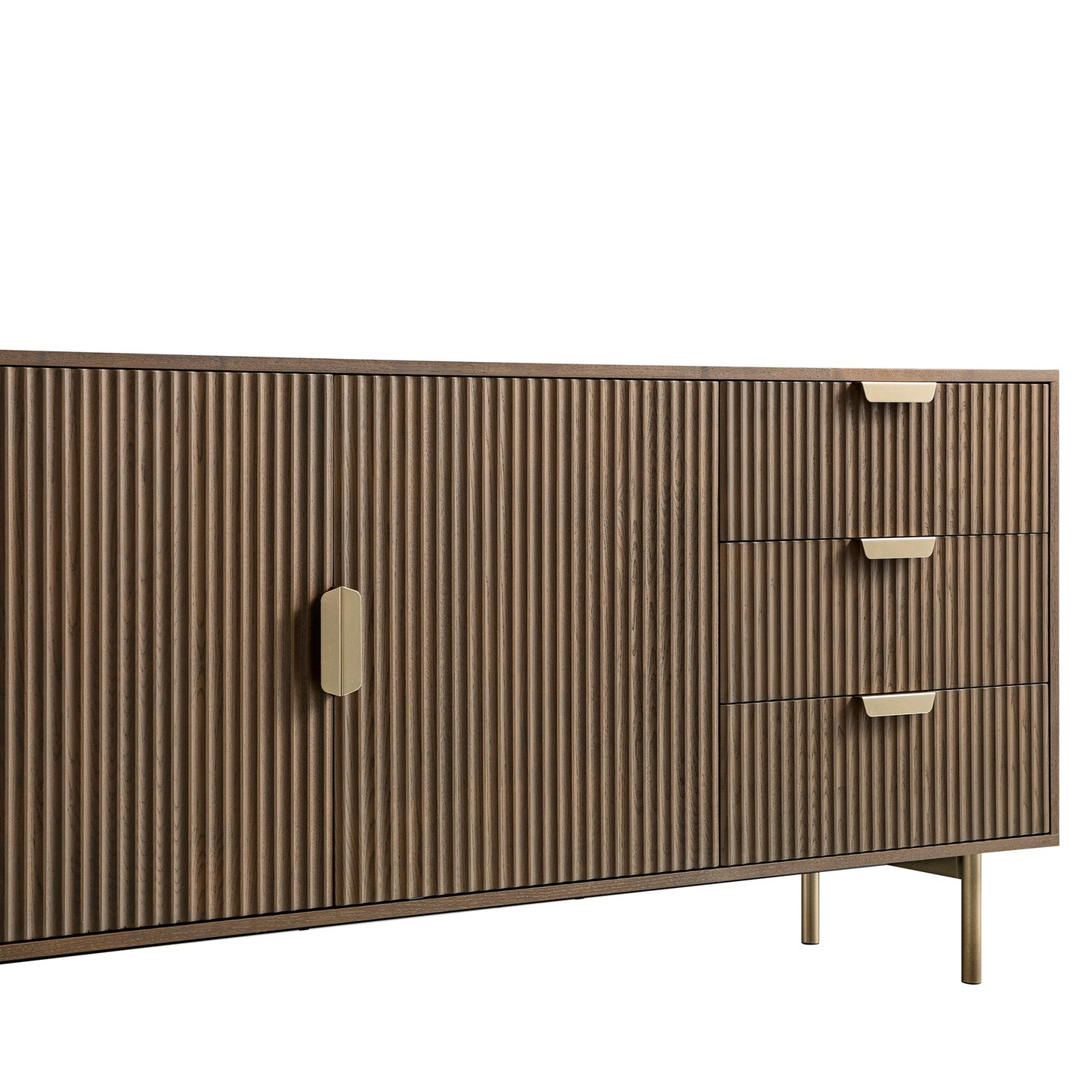 Richmond Ridged Large Sideboard, Dark Ash