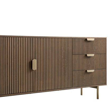 Richmond Ridged Large Sideboard, Dark Ash