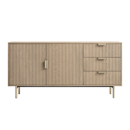 Richmond Ridged Large Sideboard, Light Ash