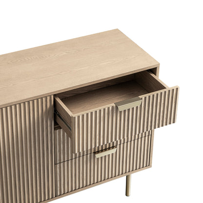 Richmond Ridged Large Sideboard, Light Ash
