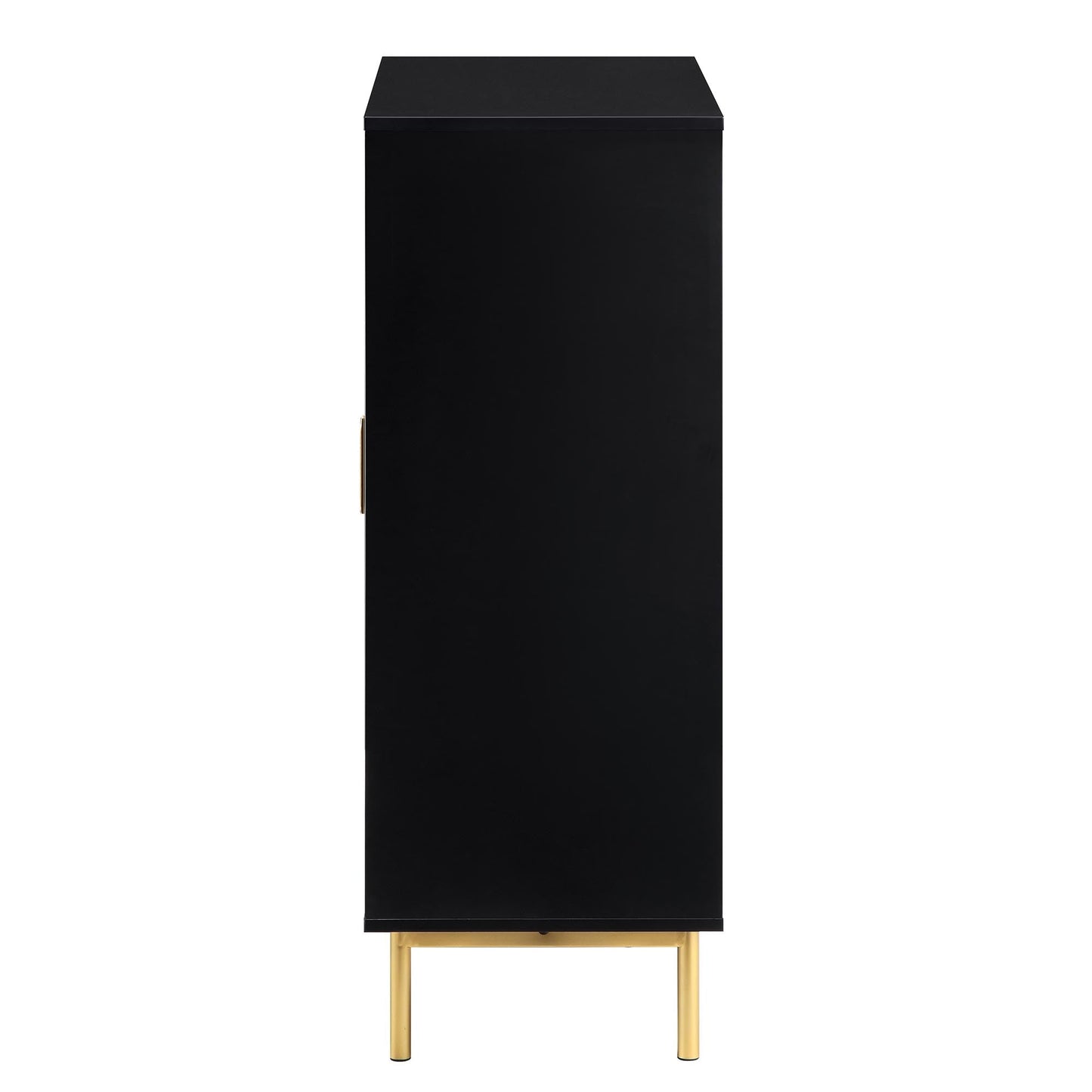 Richmond Ridged Highboard Storage Cabinet, Matte Black