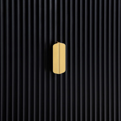 Richmond Ridged Highboard Storage Cabinet, Matte Black