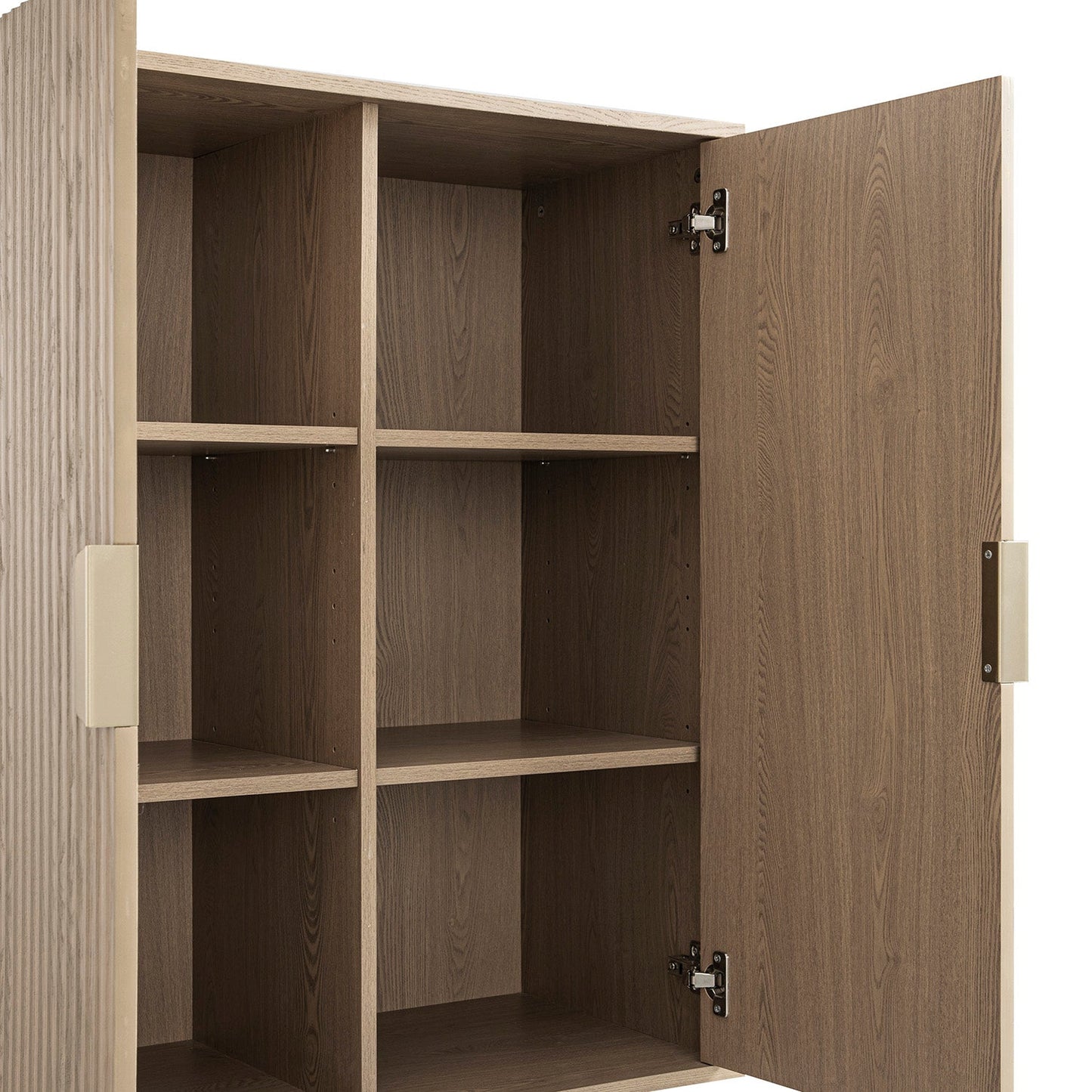 Richmond Ridged Highboard Storage Cabinet, Light Ash