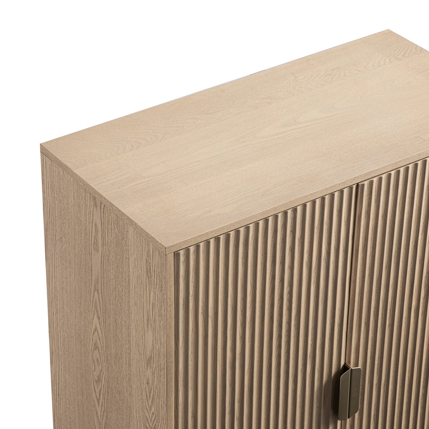 Richmond Ridged Highboard Storage Cabinet, Light Ash