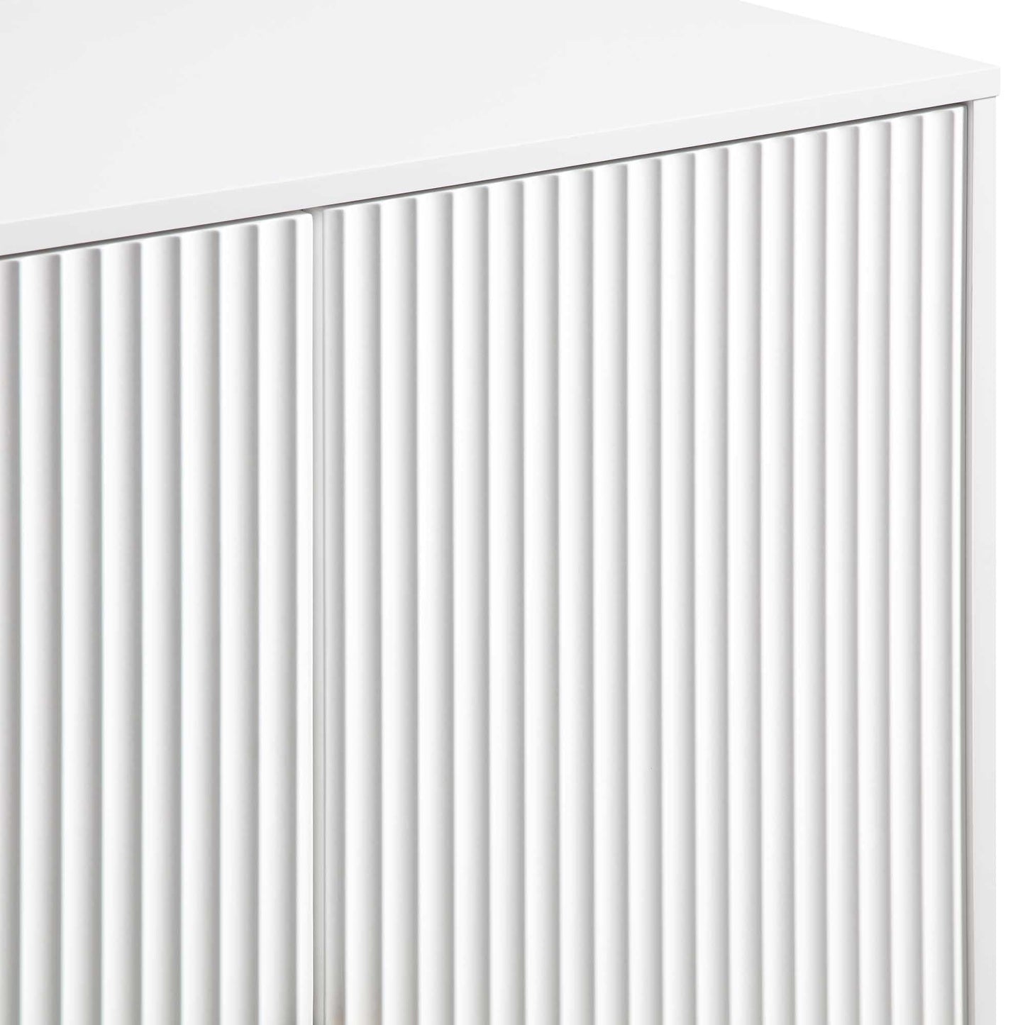 Richmond Ridged Highboard Storage Cabinet, Matte White