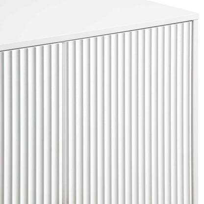 Richmond Ridged Highboard Storage Cabinet, Matte White