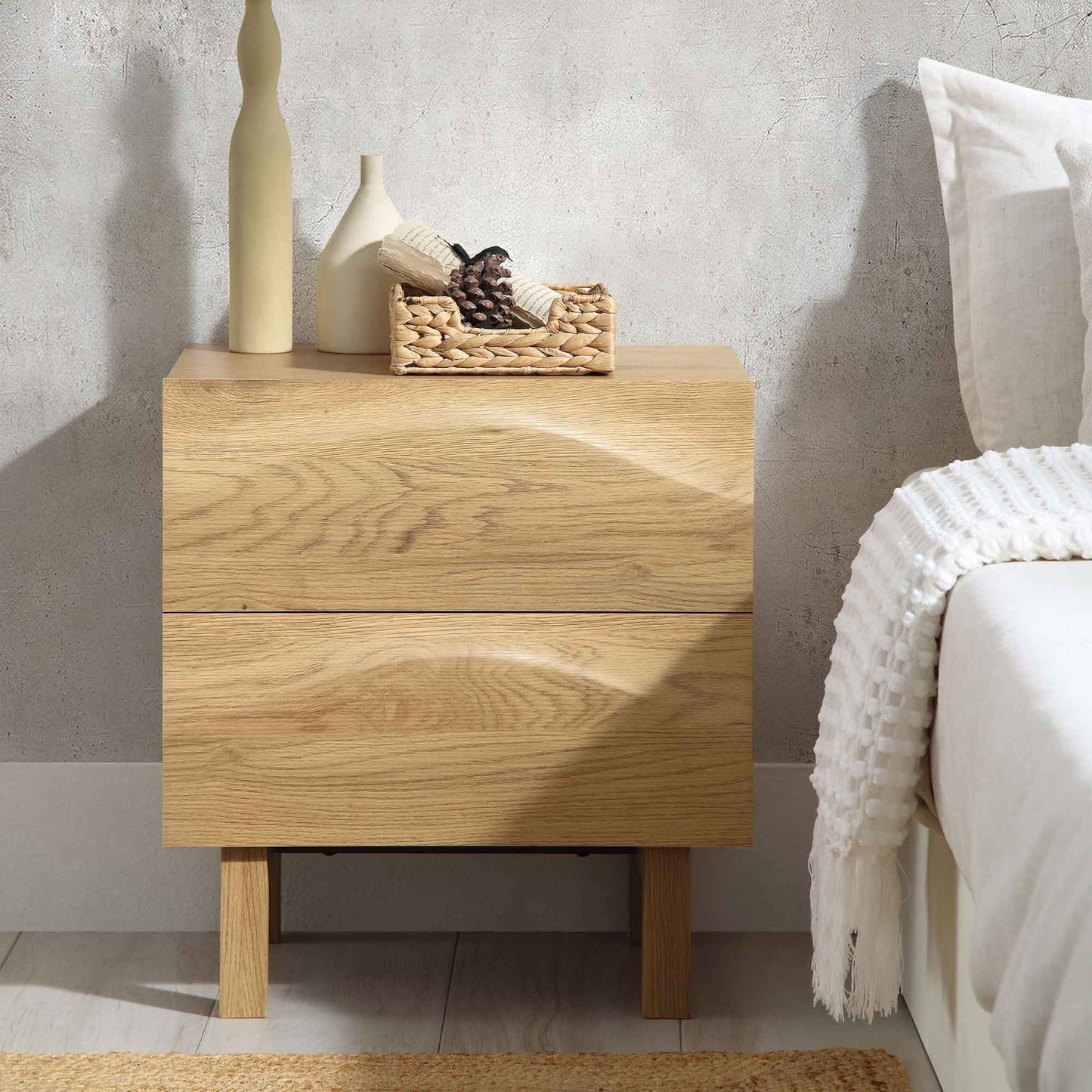Moriko 2 Drawer Bedside Table