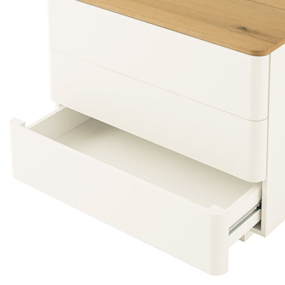 Agnes Curved Edge Chest of 3 Drawers, White