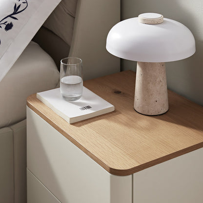 Agnes Curved Edge 2 Drawer Bedside Table, White