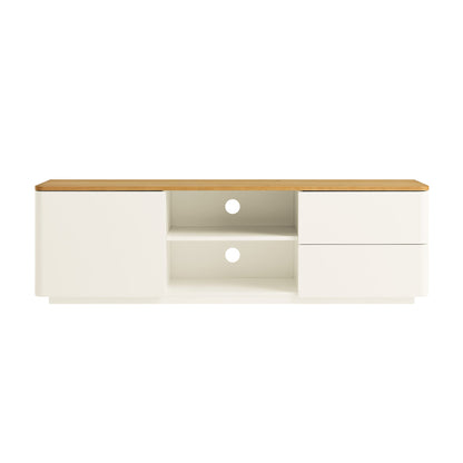 Agnes Curved Edge 150cm Wide TV Unit, White